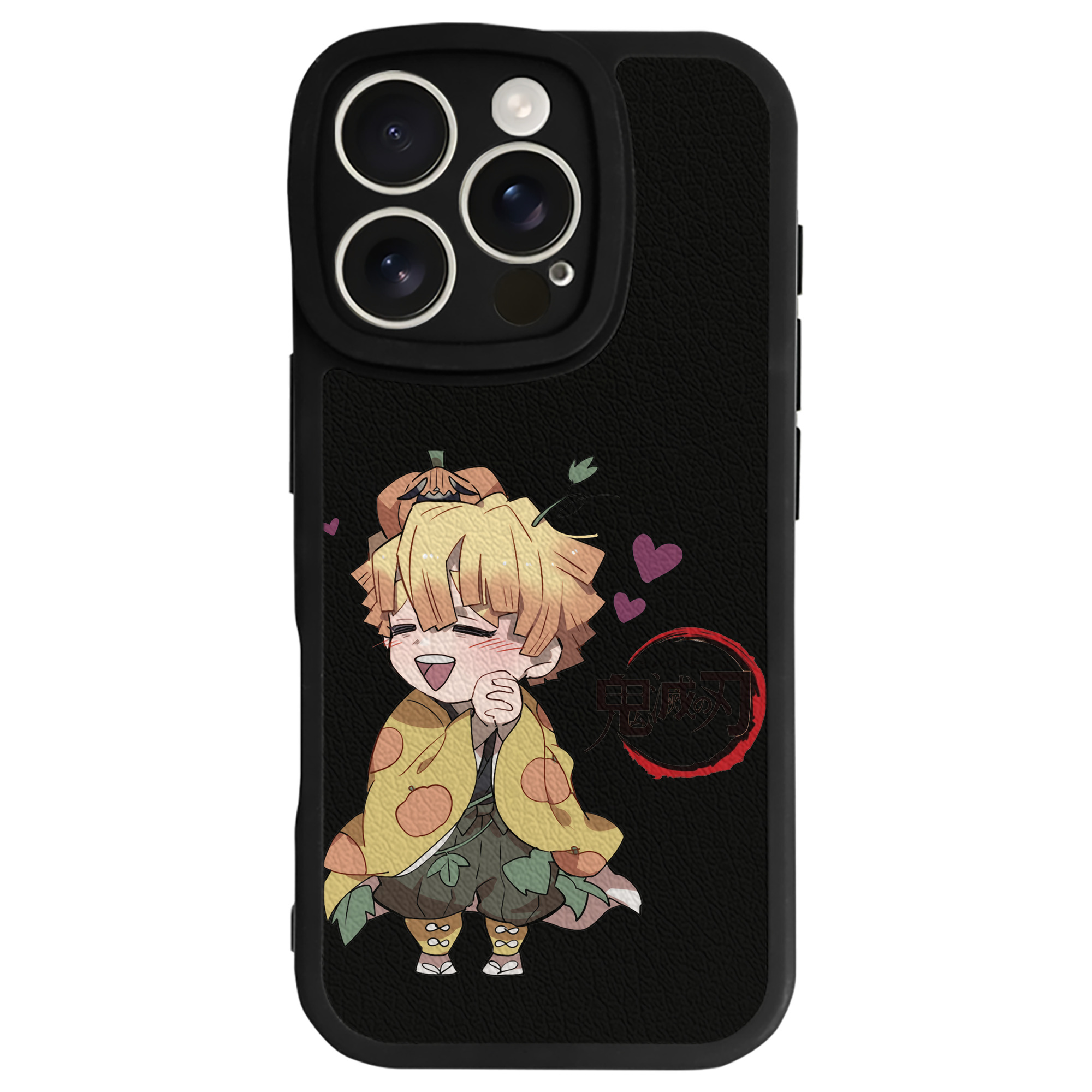 （画像用） 鬼滅の刃（きめつのやいば）我妻 善逸／あがつま ぜんいつ Agatsuma Zenitsu 【iPhone 16シリーズ対応】シリコンスマホケース（レザー調） 材質：シリコン